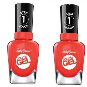 2 Pack Sally Hansen Miracle Gel Nail Polish World Wide Red 409